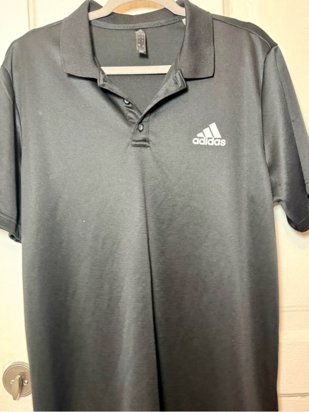adidas Black Men’s Polo with White Logo